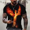 Summer Men's T-shirts 3d Phoenix Print Graphic Short Sleeve Tops Fashion Hip Hop Tees Men Oversized T Shirt Vintage Men Clothing