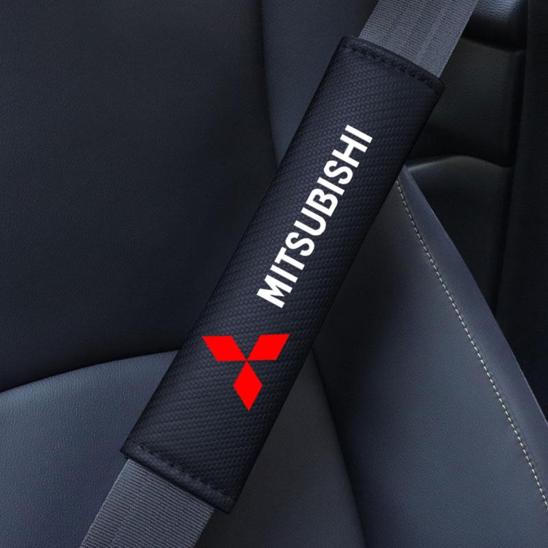 Car Safety Belt Shoulder Pad Safety Strap Cotton Flannel Cover for Mitsubishi Lancer ASX Outlander Pajero Evolution Accessories