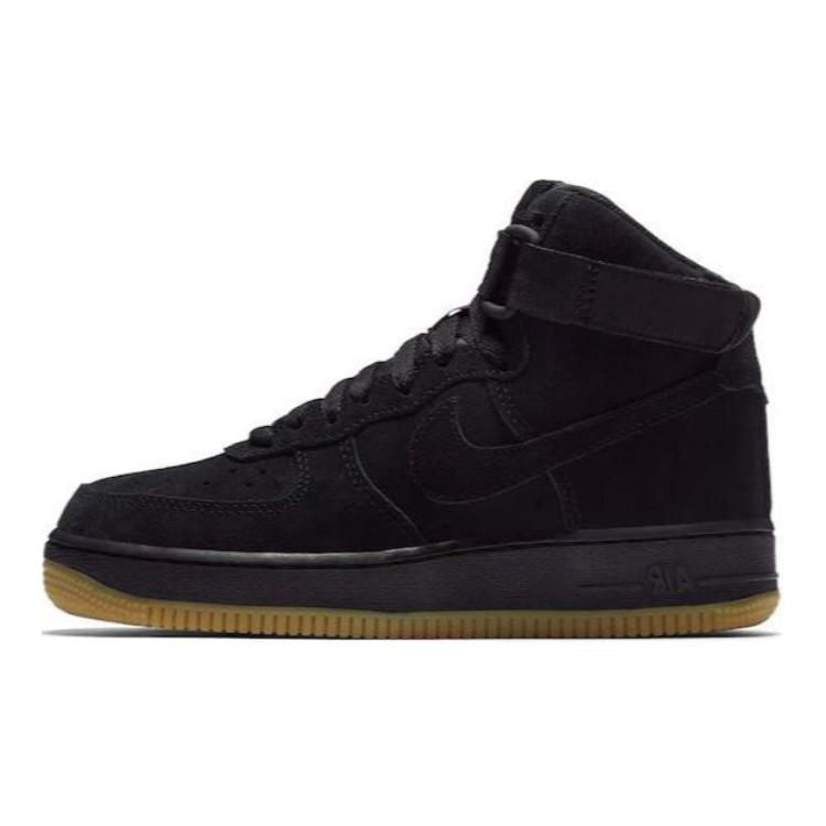 Nike Air Force 1 High Замша Черный Gum Детские 807617-002