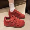 Retro Velcro Women's New Flat-bottomed Round Head Fashionable Versatile Casual Single Shoes Ugly Cute Big Head Shoes