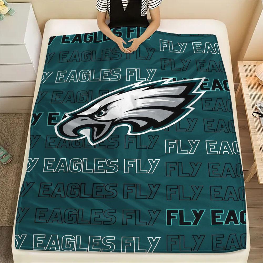 Eagles Printed Flannel Blanket, soft throw for bedroom sofa, washable, fan merchandise, great gift.