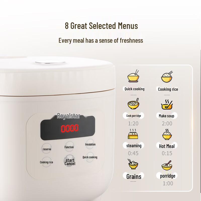 Royalstar 2L Smart Multi-function Rice Cooker CN plug (adapter included)