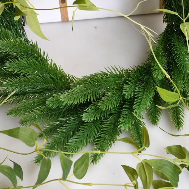 10pcs Artificial Plants Pine Branches Christmas Tree Accessories DIY New Year Party Decorations Xmas Ornaments KTY