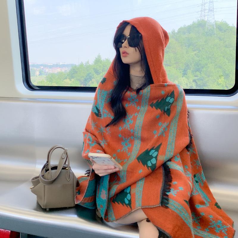 Дышащая, теплая и универсальная домашняя, осенне-зимняя женская шаль для путешествий, толстый плащ, одеяло с кондиционером