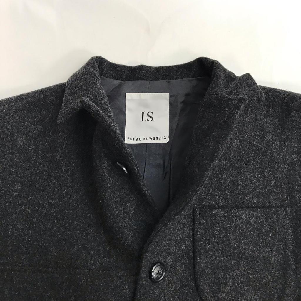 Made In Japan I.S. Sunao Kuwahara ISSEY MIYAKE Wool Jacket M Men Dark Gray Outer Blouson(USED)