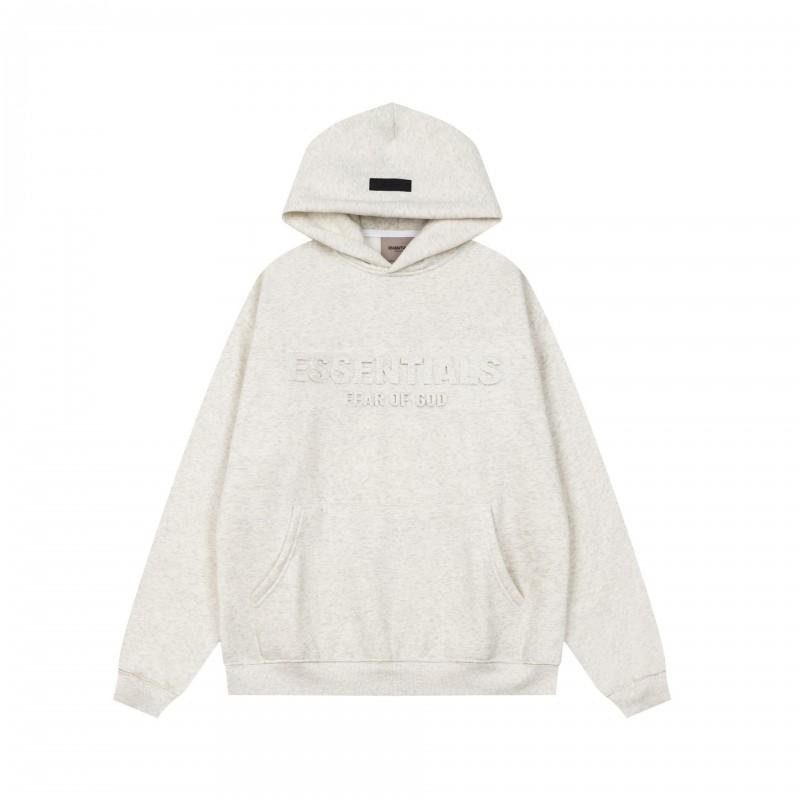 Fear Of God Essentials Hoodie Mens Oversized Cotton Pullover With Flocked Letter Print 2025