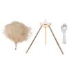 Feather Table Lamp USB Rechargeable Ostrich Feather Desk Light with Gold Tripod for Bedroom 40Pcs