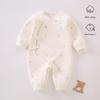 Cozy Air Cotton Baby Romper - Long Sleeve, Side Snap, Boneless Crawling Suit for Newborns - Perfect for Autumn & Winter Outings