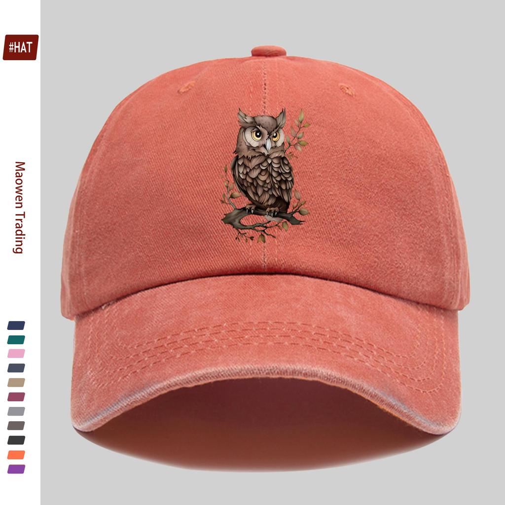 pc Animal Cartoon Owl Print Design Decorative Hat Fashionable And Elegant Vintage Casual AllMatch Headwear Adjustable Papa H