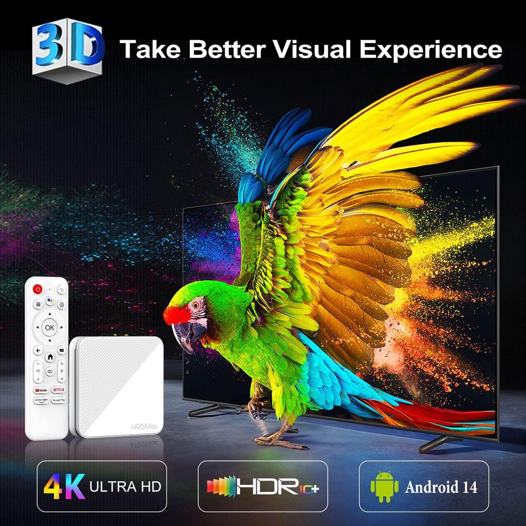 4K Android 14.0 TV Stick Set 2.4GHz+5GHz Dual-mode WiFi 6 Smart TV Box 2+16G HDR10+ Top Box Bluetooth Media Player Support YouTube Netflix