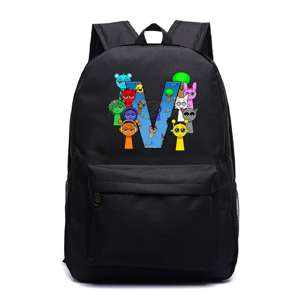 Leisure Travel Backpack Rhythm Box 26 Letter School Bag Elementary and Secondary School Students Peripheral Backpack Trend