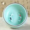 Chinese Longquan Celadon Porcelain 1pcs Tea cup,China Teacups and SaucerTea Bowl Golden Fish 60ml China Tea Pot Celadon Teacups
