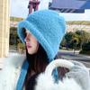 DIMANAF женская шапка толстая вязаная шерстяная подкладка шапка теплая женская зима 2024 мода однотонная
