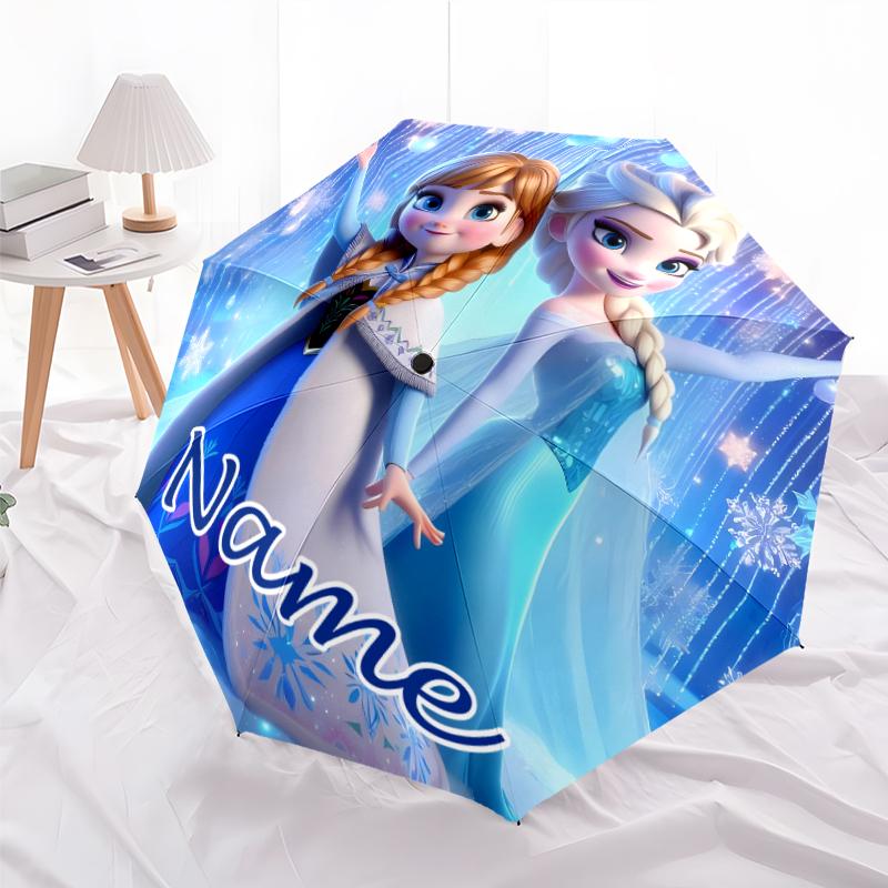 Personalized Name F-Frozen Print Umbrella - Automatic Open/Close, Eight-Rib Durable Frame, Automatic Folding Umbrella