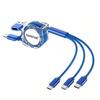 USB Type-A Type-C Совместимо с 5-в-1 многофункциональным кабелем для зарядки, Type C, кабелем Lightning Micro Android, 3 устройствами одновременно, 3-в-1, сворачивающимся в рулон, 1 м