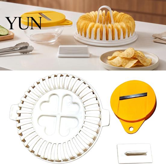 Reusable Chip Making Kit Microwave Potato Maker, Stainless Steel Slicer DIY Crispy Snack Vegetable Preparation Tool Cooker, Healthy Oil Free Homemade