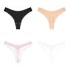 FINETOO Woman Ice Silk Panties Sexy Lace Underwear Seamless and Soft Lady Lingerie Solid Color