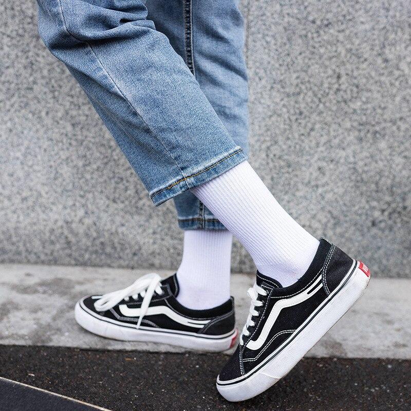 Socks Women White Black Crew Socks Female Pure Solid Color Socks Pack Set Short Women 'S Cotton Sock 