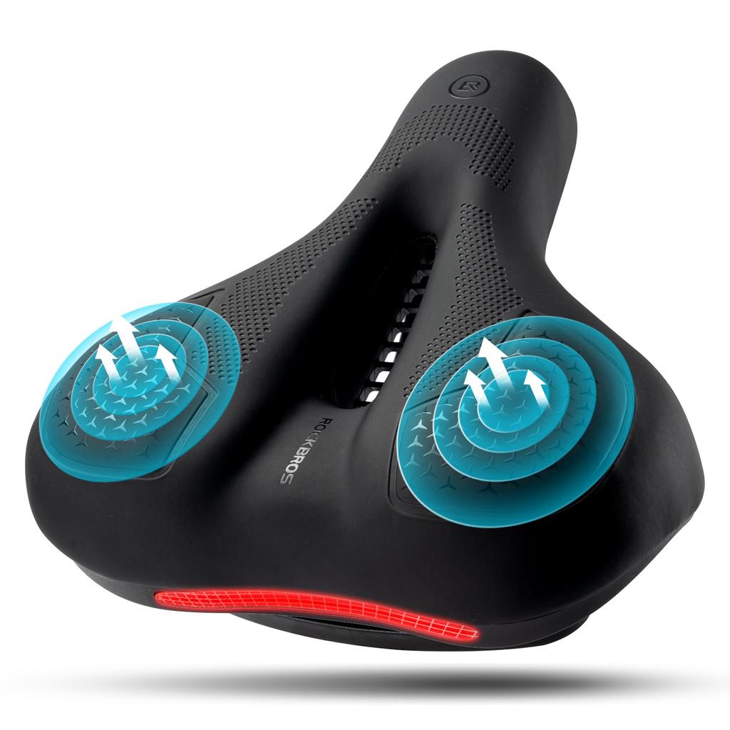 ROCKBROS Bicycle Saddle Cross Memory Wide Road Mountain Highly Easy To Install Saddle, Pain-Free Cushion, Waterproof, Breathable, Bike, Foam,