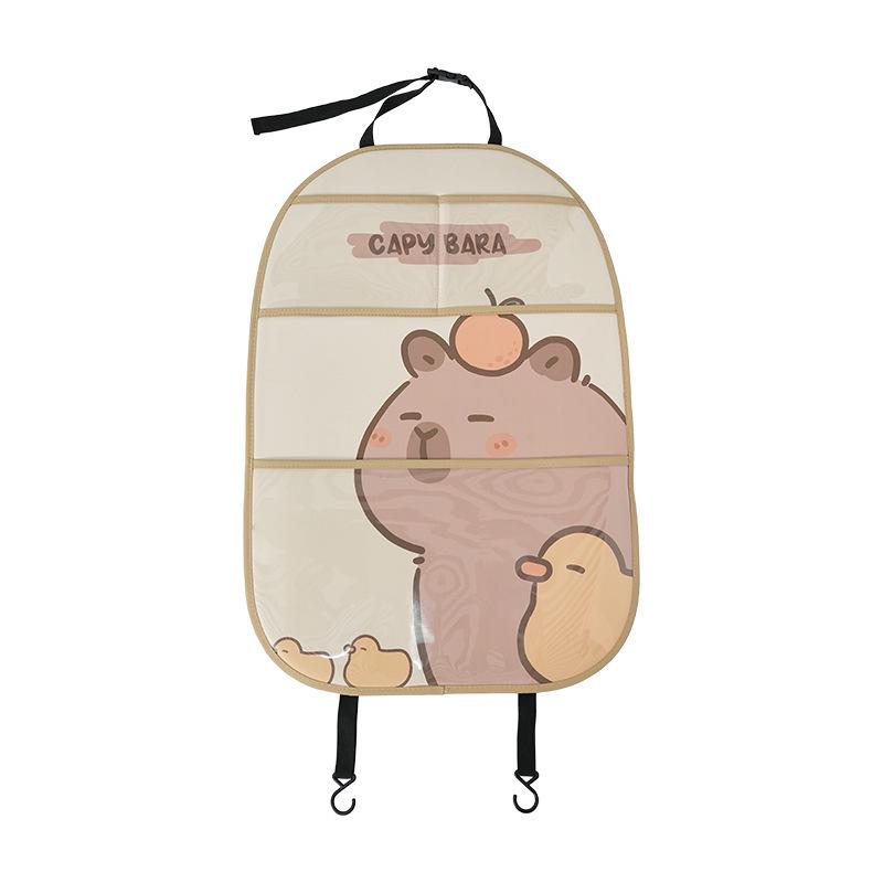 Сумка для хранения автомобиля Capybara: Мусорный бак из мультяшной кожи, устойчивый к грязи и ударам