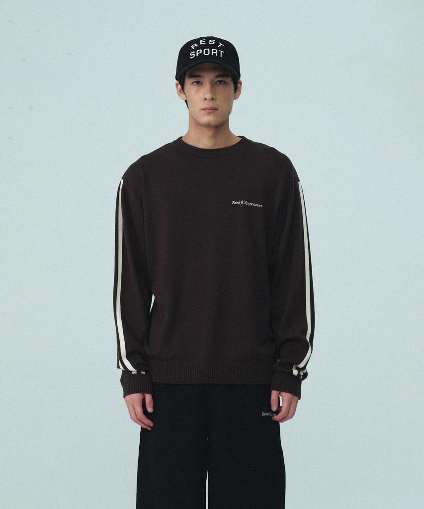 REST&RECREATION Coloration Crew Neck Knit - Brown