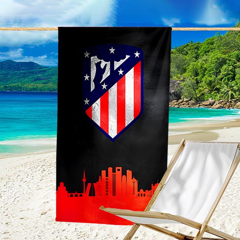 1pc Atletico Madrid Beach Towel, Beach and Seaside Swimming Pool Equipment, Fashion Pattern, Rectangular, Travel Essentials
