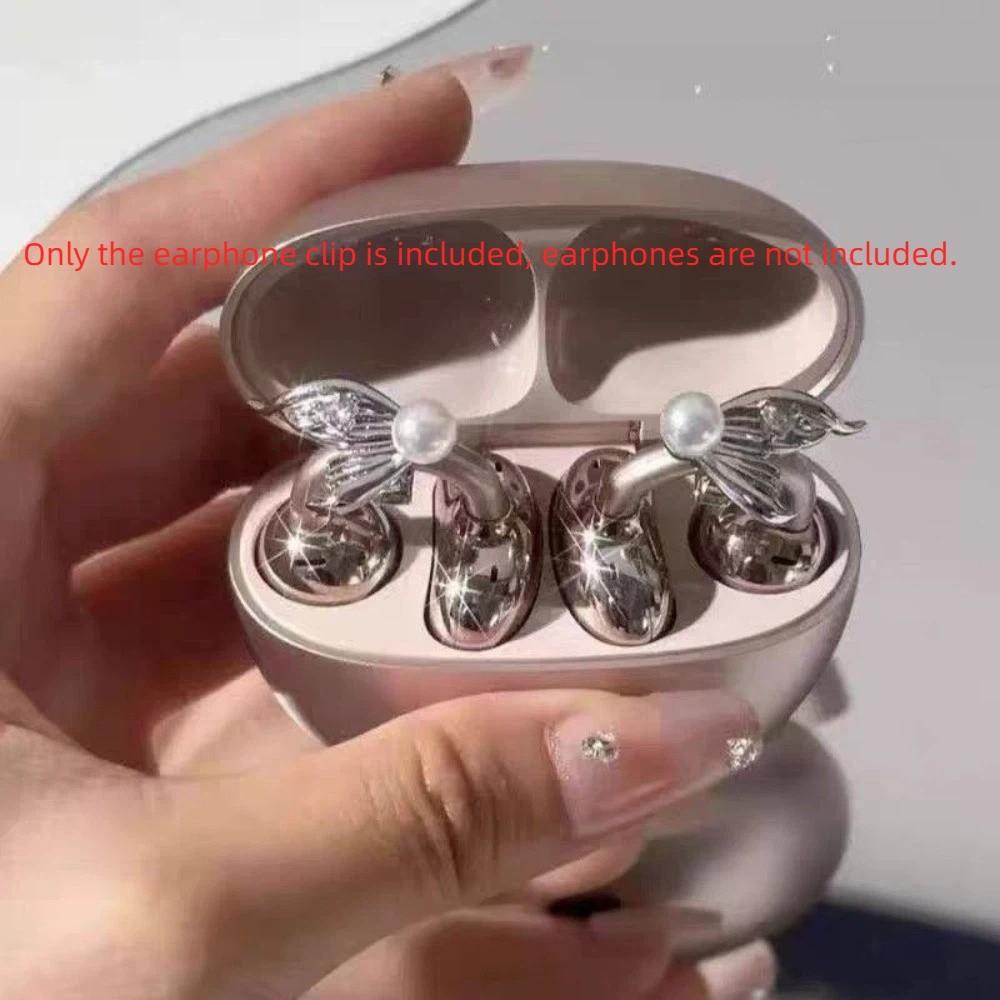 Creative Butterfly Earphone Clips Artificial Crystals Earphone Decorations  Personal Accessories