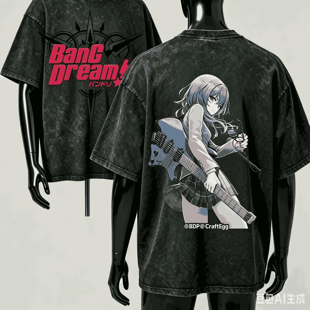 BanG Dream! Стирка Футболка 2026 Новая модель личность Одежда рубашка Круглогодичная одежда Ретро Мода Винтаж Свободный подарок