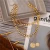 17KM Trendy Multilayered Coin Pendant Necklace for Women Fashion Gold Thick Chunky Chain Choker Necklace Jewelry Party