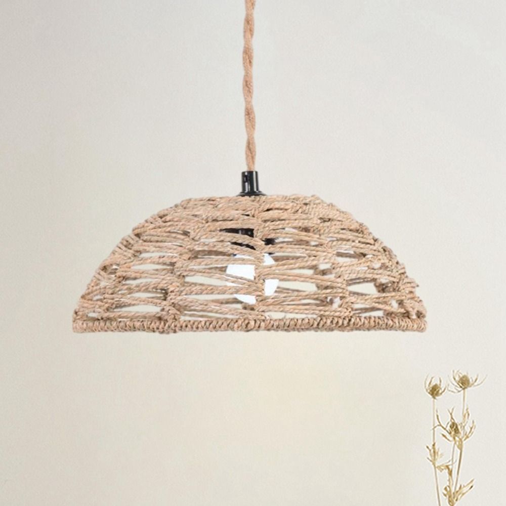 Элегантный подвесной абажур Легко установить Аксессуары для люстры Ротанговый абажур Настольная лампа