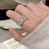 Изысканное кружевное цветочное женское кольцо в классическом стиле с открытым регулируемым широким ободком