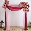 Pack of 4 Artificial Arch Flowers Swag with Sheer Drapes Wedding Arch Flowers Kit for Wedding Decor Reception Backdrop