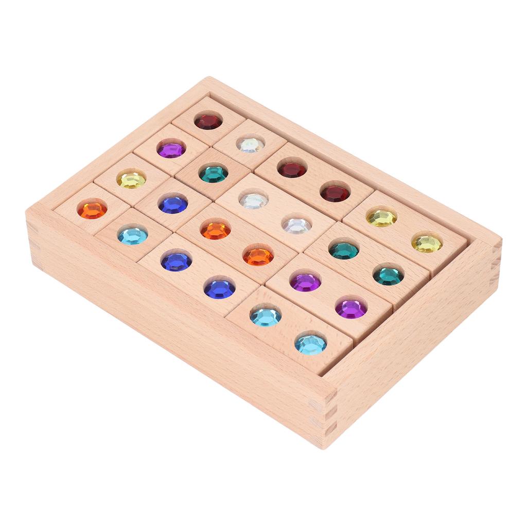 Деревянные акриловые оконные блоки Прозрачные бусины Игрушки для укладки Сверкающие камни Деревянный блок для укладки