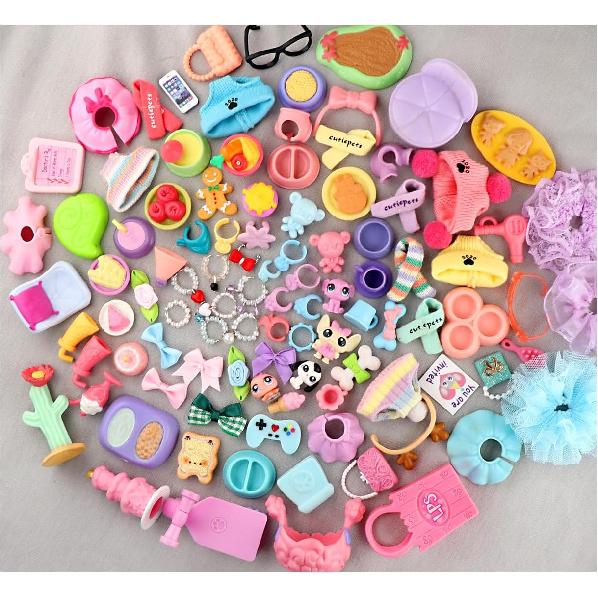 Случайный набор из 35 шт. Милые Аксессуары для питомцев lps, Кружки-снежинки Шляпа Юбка Мороженое Куртка Одежда Банты Ошейники Торт Медведь Ожерелье для lps Кошки Колли