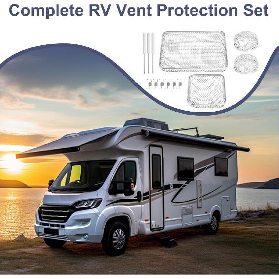 RV Furnace Vent Screen For Water Heater Vent Cover, RV Bugs Screen, Flying Ect Screen, Stainless Steel Mesh With Tallation Tool