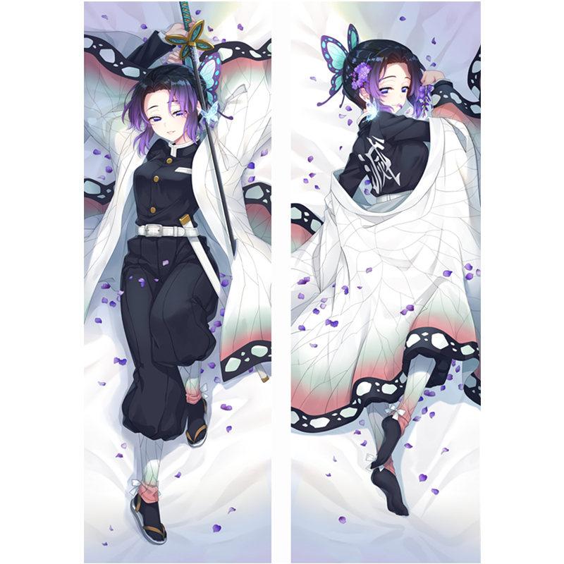 60x180cm Anime Demon Slayer Agatsuma Zenitsu Kochou Shinobu Dakimakura Case Two-sided 3D Print Bedding Hugging Body Pillow Cover