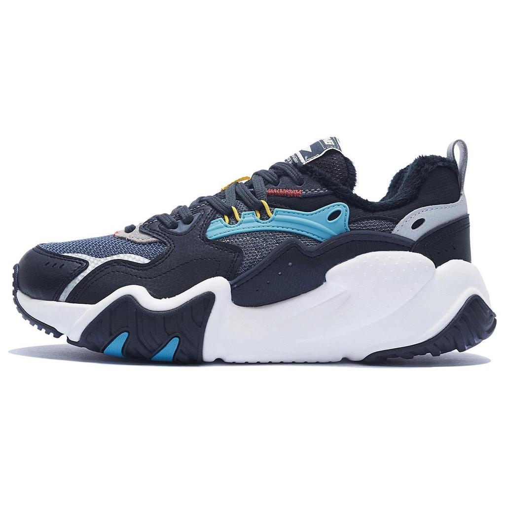 New LiNing Cat Paw Lite Winter Anti Slip Wear Resistant Water Resistant Warm Low Top Sports Casual Shoes Black Gray Blue AGCS347-1