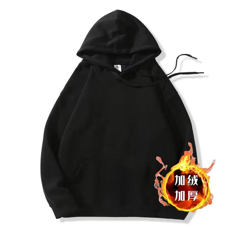 Men S Thick Fleece Lined Hooded Sweatshirt American Street Style