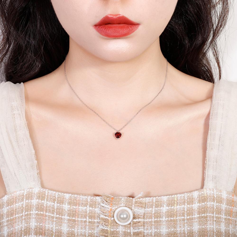 Gb 1,47 карата натуральный драгоценный камень в форме сердца из стерлингового серебра 925 пробы, ожерелье с подвеской для женщин, ювелирные изделия ко Дню святого Валентина