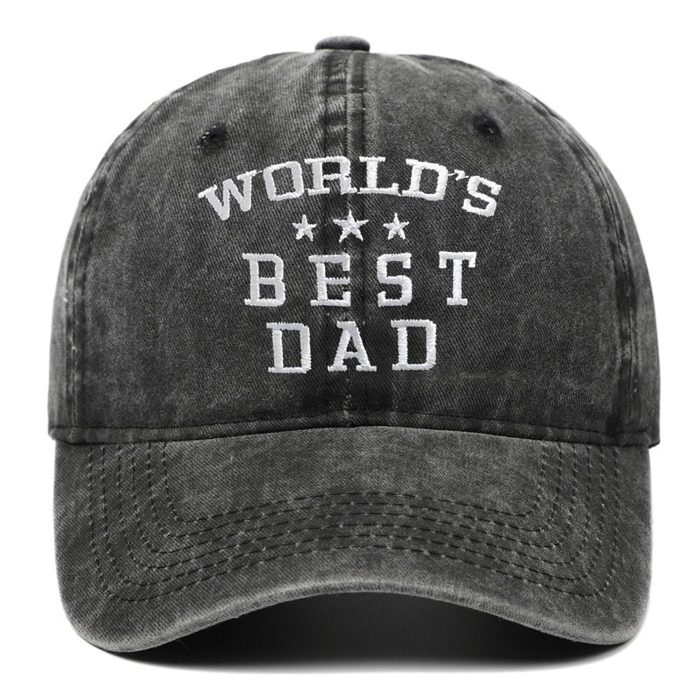 Washed Cotton World's Best Dad Caps Adjustable Baseball Cap Fashion Sport Visors Cap  Father's Gift