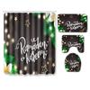 Christmas Household Bathroom Shower Curtain Four-Piece Bathroom Non-Slip Door Mat Bedroom Living Room Floor Mat Carpet