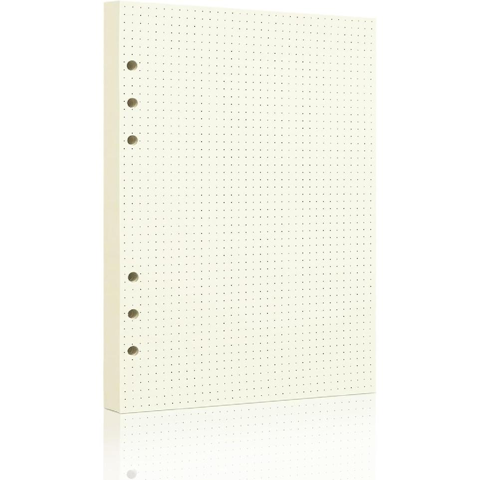 A5 Refill Paper, Unlined Blank Kraft Paper,100GSM Thick Refillable Paper 6 Hole Filler erts Loose Leaf Paper,for A5 6 Ring Binder,80 Sheets (160