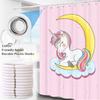 Unicorn Cartoon Shower Curtains Full Set for Boys and Girls Luxury Screen Bath Curtain Toilet Accessories Anime Funny Cute