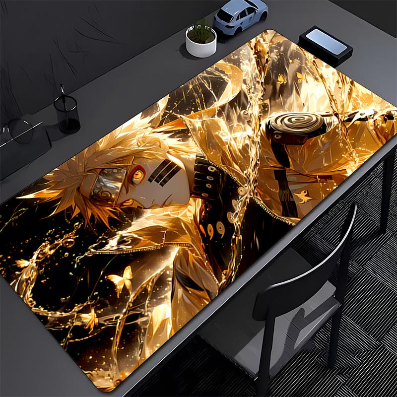 Mouse Pad Office Naruto Uzumaki Gamer PC Computer HD Print Desk mat Keyboard Anime Gaming Accessories Edge White Mousepad Carpet