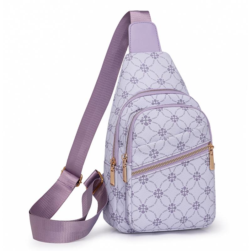 Винтажная сумка через плечо для женщин, нагрудная сумка с принтом, мягкая кожаная сумка через плечо