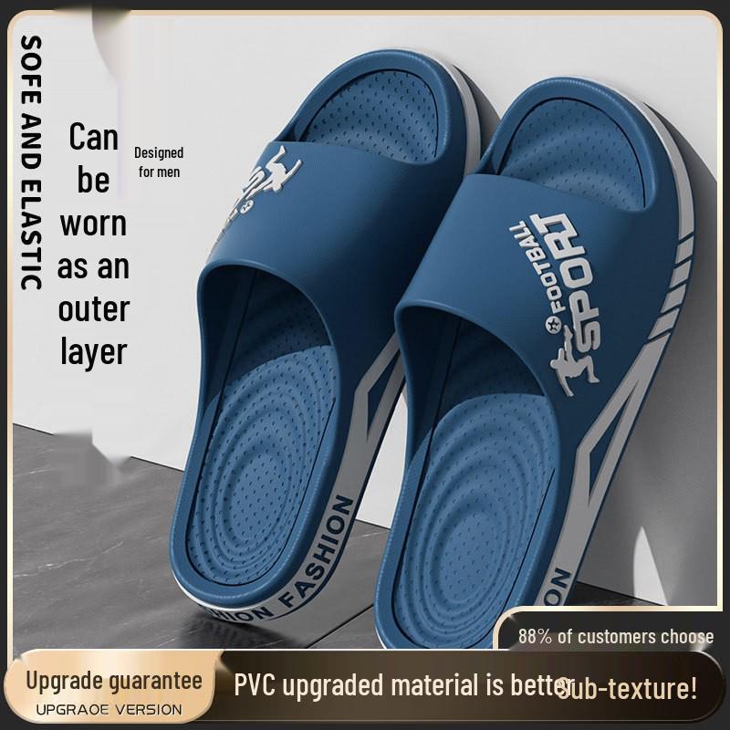 Мужские летние спортивные уличные нескользящие шлепанцы на толстой подошве