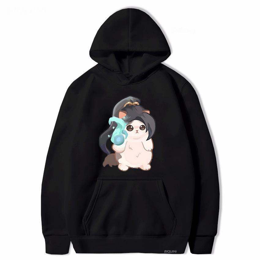 VALORANT Sage Hoodie Streetwear Sweatshirts Unisex and Unisex Cat Cute Print Tops Tracksuit Unisex Students Anime Clothes