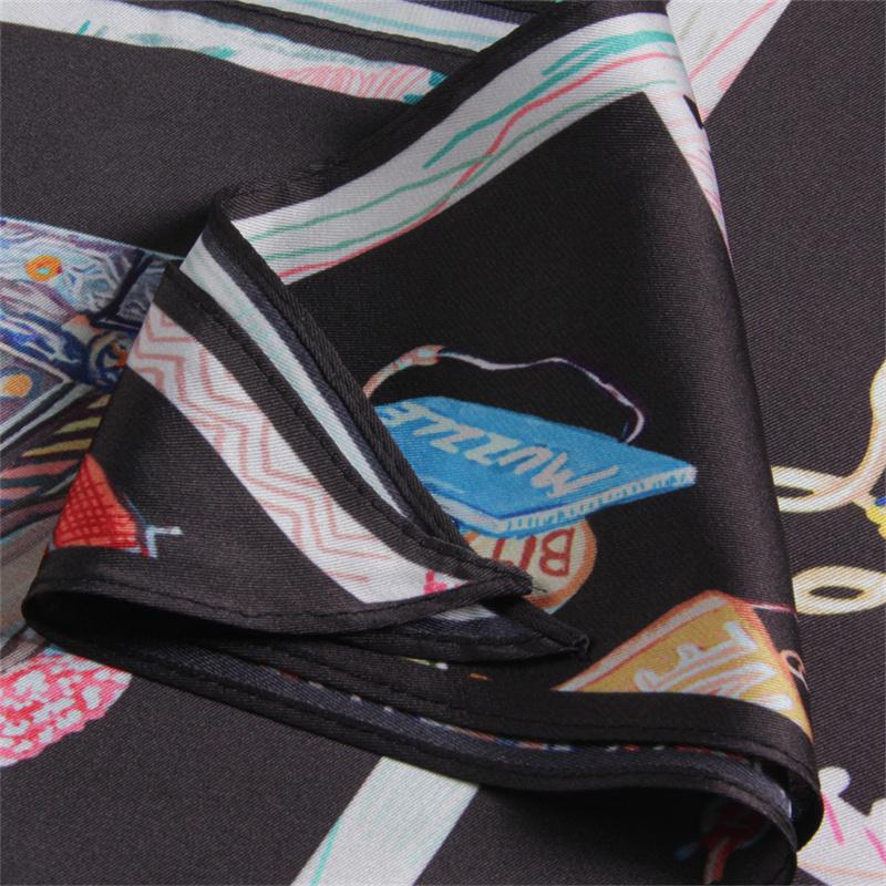 POBING Silk Scarf Women Horse Head Triangle Scarves Head Echarpes Silk Foulards Femme Wraps Beach Shawls Bandana Lady Hijab