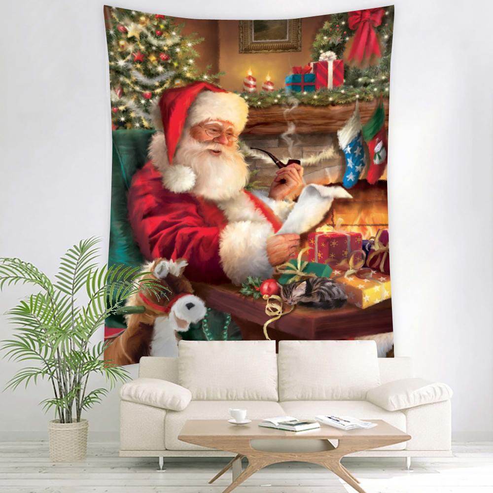 Санта-Клаус фоновое украшение гобелен Рождественская вечеринка украшение гобелен Рождественское украшение для дома назад гобелен гобелен