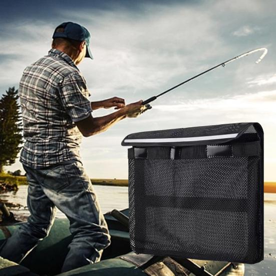 Boat Storage Bag Tear-Resistant Mesh Organizer Reflective Self-Adhesive Caddy for Gloves Tools Tackle Universal Ship Gear Holder